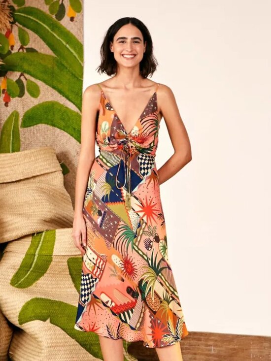 FARM Rio Dresses & Skirts - FARM Rio NWT Mystic City Front Crinkle Midi Dress